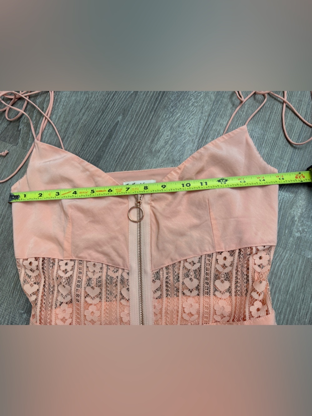 For Love & Lemons Peach Lovebird Lace Midi Dress Small - Picture 4 of 9